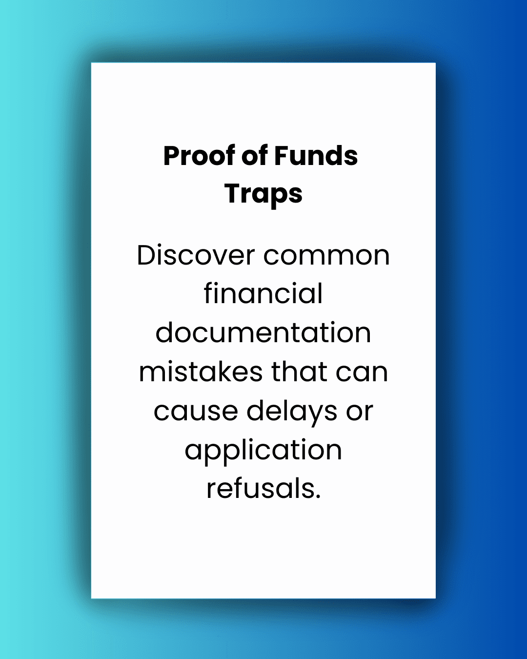 Canada immigration Proof of Funds traps by Canadaimmigrationdiy.com