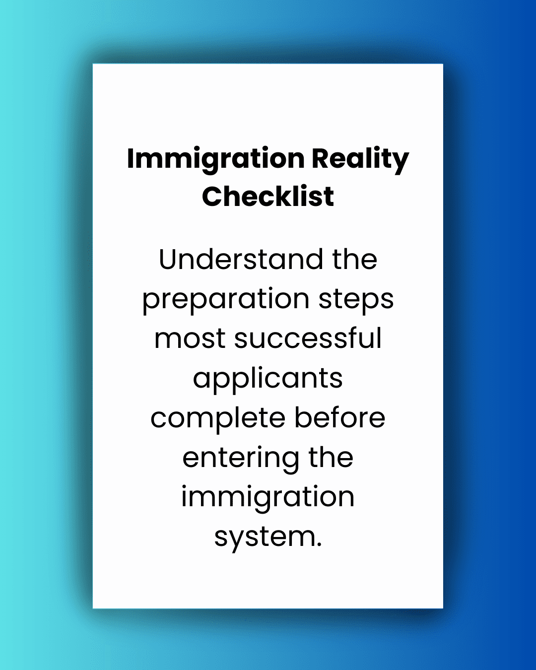 Canada Immigration Reality Checklist by Canadaimmigrationdiy.com