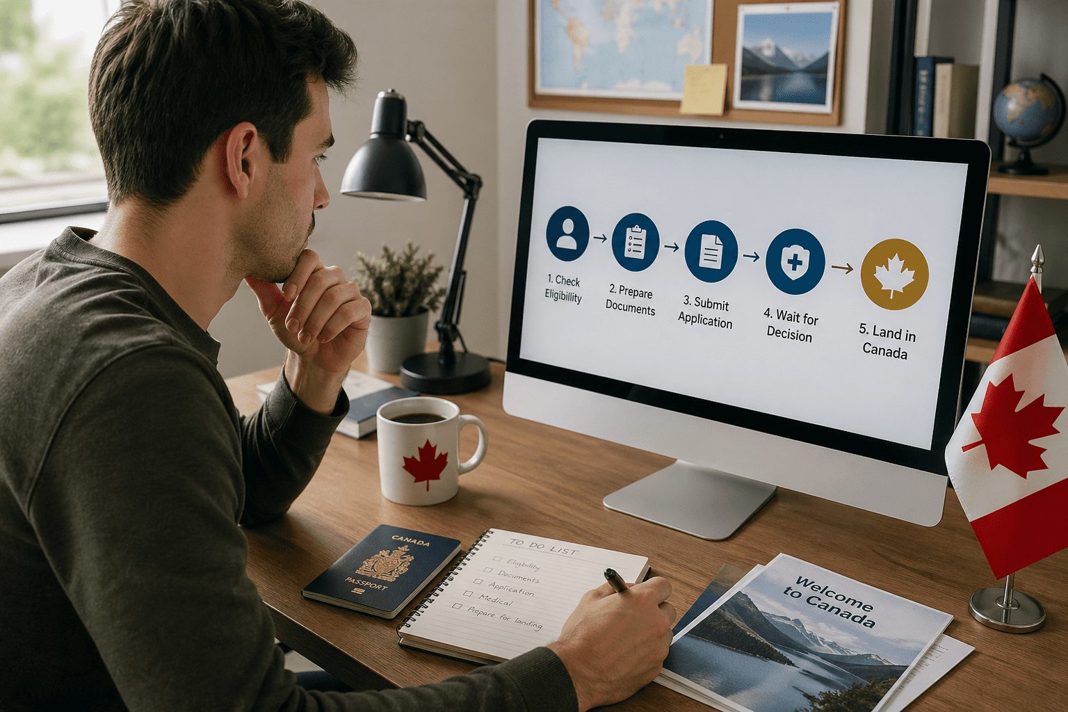 Canada immigration guide 2026 showing step by step permanent residence application process for first-time DIY applicants