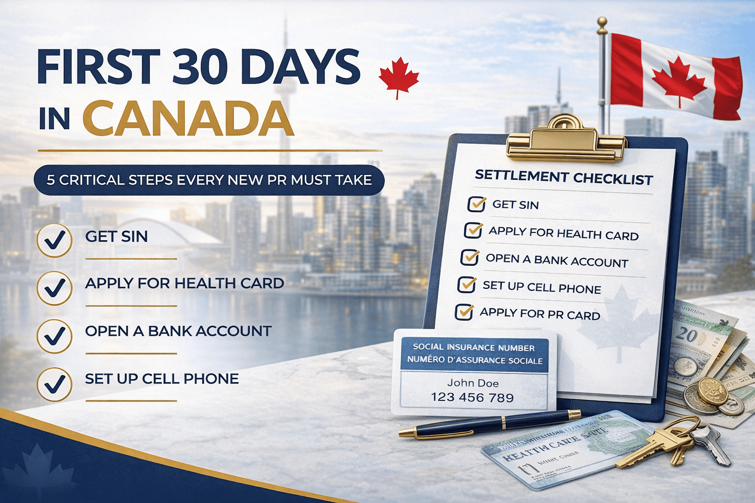 First 30 Days in Canada: 5 Critical Steps Every New PR Must Take